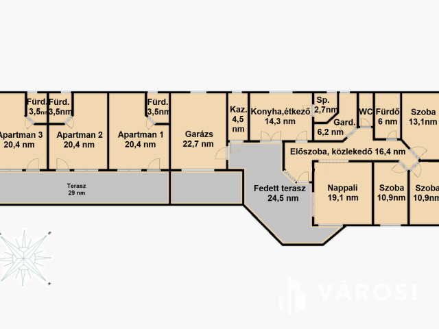Bejáratott apartmanház a termálfürdő közelében