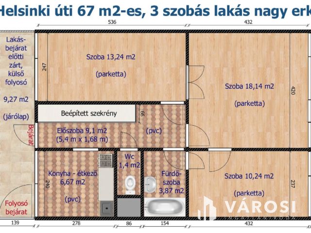 Pesterzsébeten 3 szobás, 67 m2-es, erkélyes, teraszos lakás